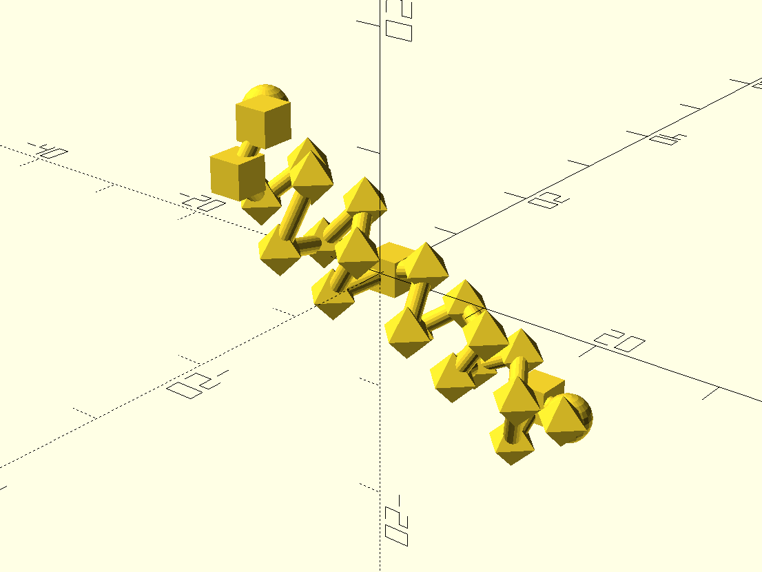 Picture of a protein in OPENScad